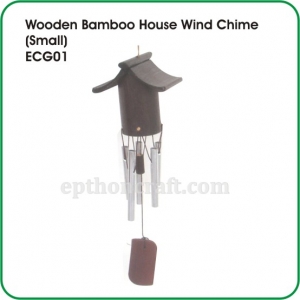 Wooden Bamboo House Wind Chime (small)